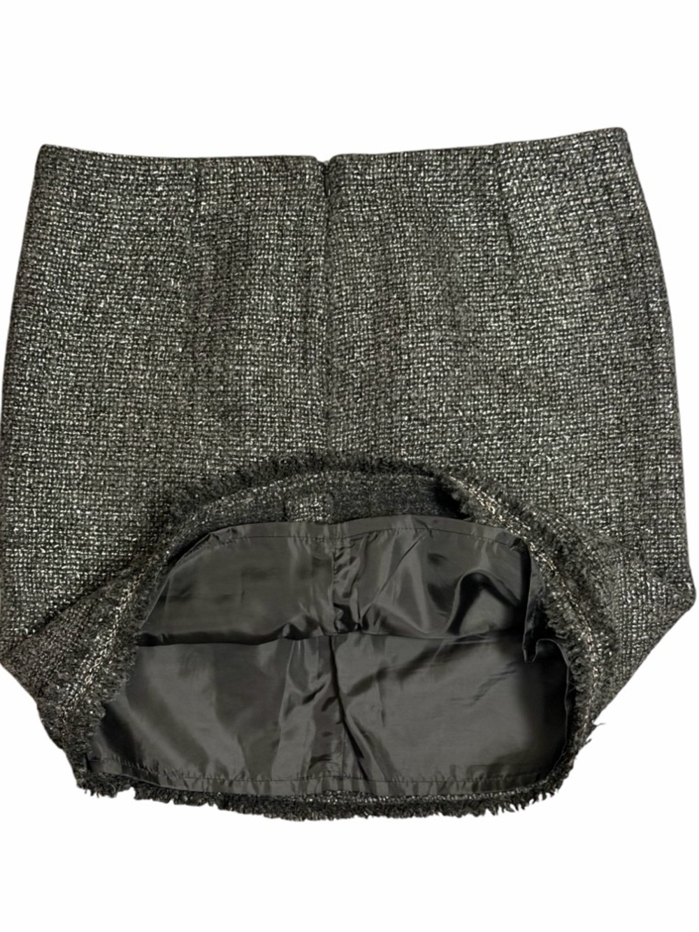 ZARA Metallic Wool Blend Bouclé Tweed Mini Skirt • Dark Academia Grunge M - Picture 5 of 8